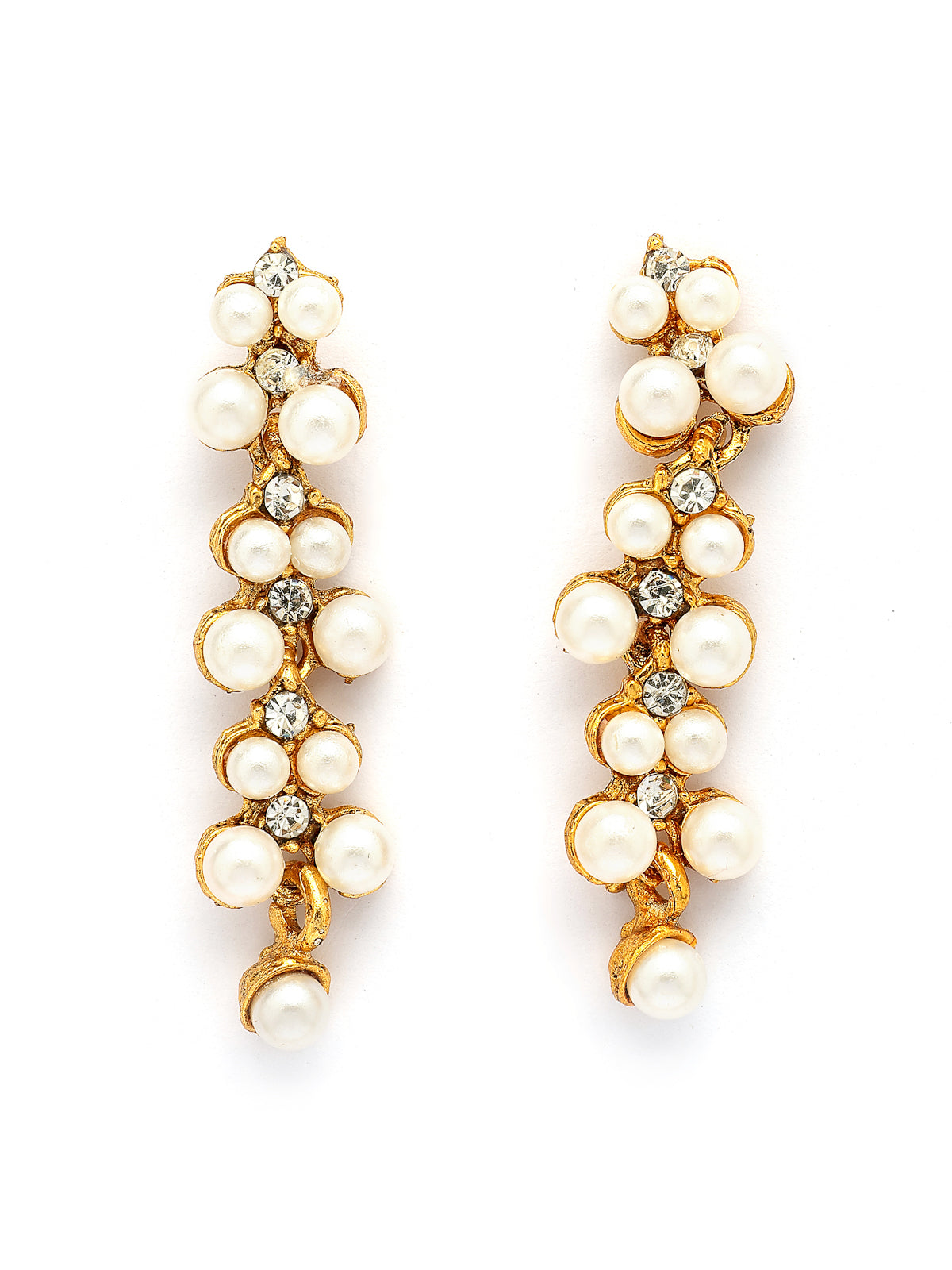 Sukkhi Beautiful Stylish Gold Plated Pearls Studded Choker Necklace with Dangle Earring Jewellery For Women & Girls|NS107395