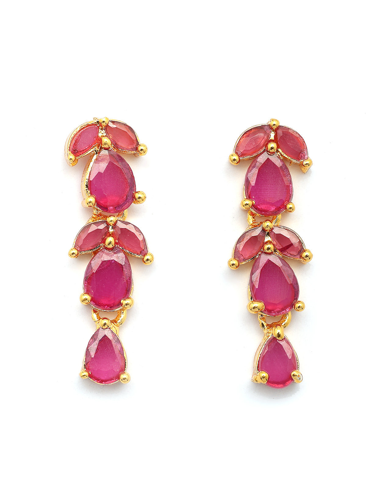 Sukkhi Delicate Gold Plated Ruby Choker Necklace with Drop Earring Jewellery Set For Women & Girls|NS107412