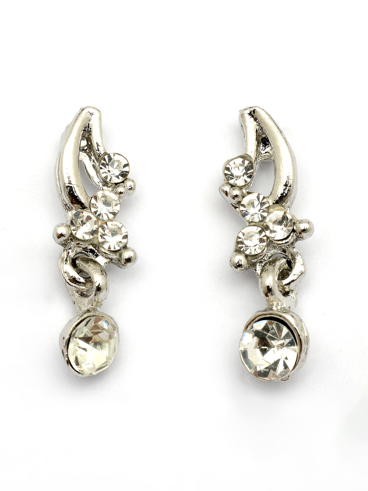 Sukkhi Attractive & Stylish Rhodium Plated AD Stones Studded Choker Necklace Set with Drop Earring Jewellery for Women & Girls|Jewellery for Party, Wedding, and Festive Occasions for Women|NS107471