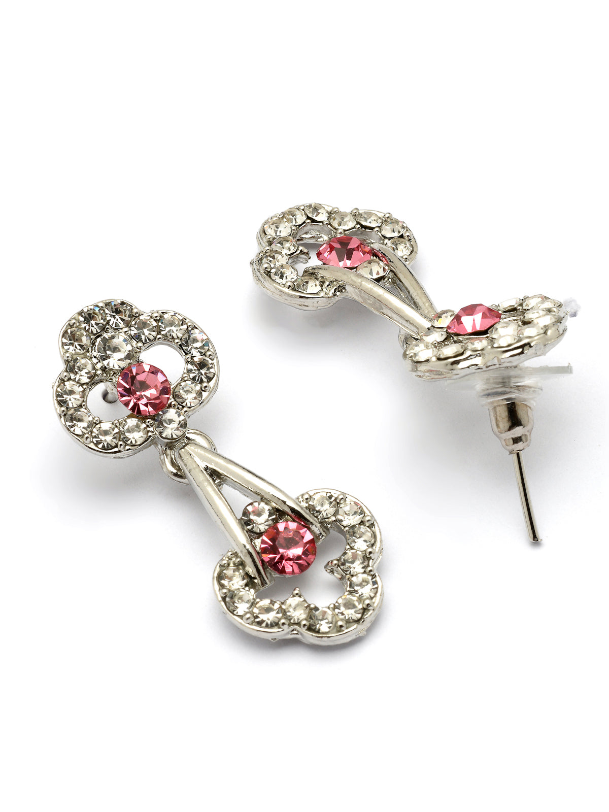 Sukkhi Pretty Stylish Rhodium Plated AD Stones Silver Choker Necklace Set with Drop Earrings Jewellery for Women & Girls|Jewellery for Party, Wedding, and Festive Occasions for Women|NS107478