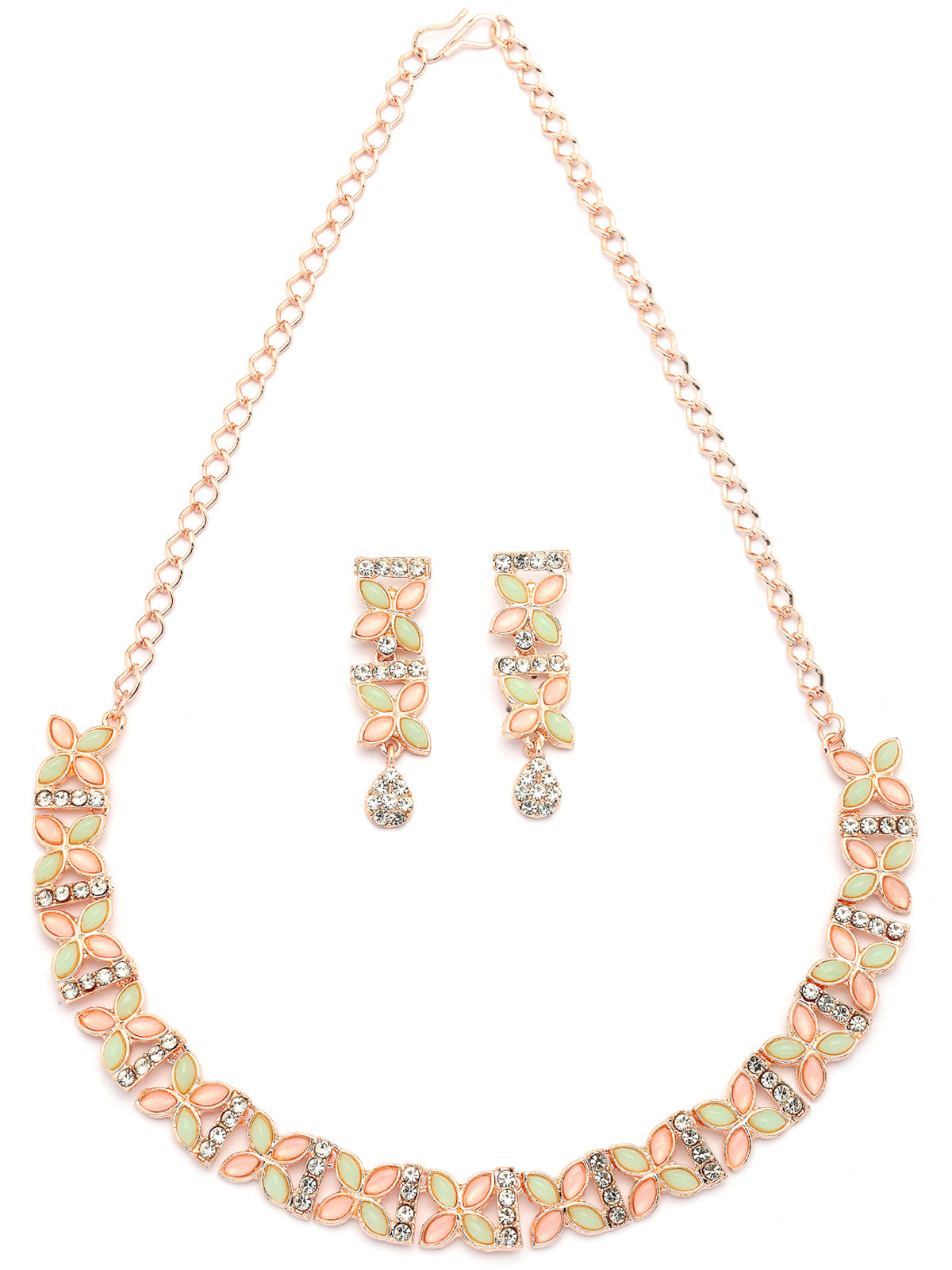 Sukkhi Glamorous Look with Gold Plated AD Stones Studded Choker Necklace Set with Drop Earrings Jewellery for Women & Girls|Jewellery for Party, Wedding, and Festive Occasions for Women|NS107483