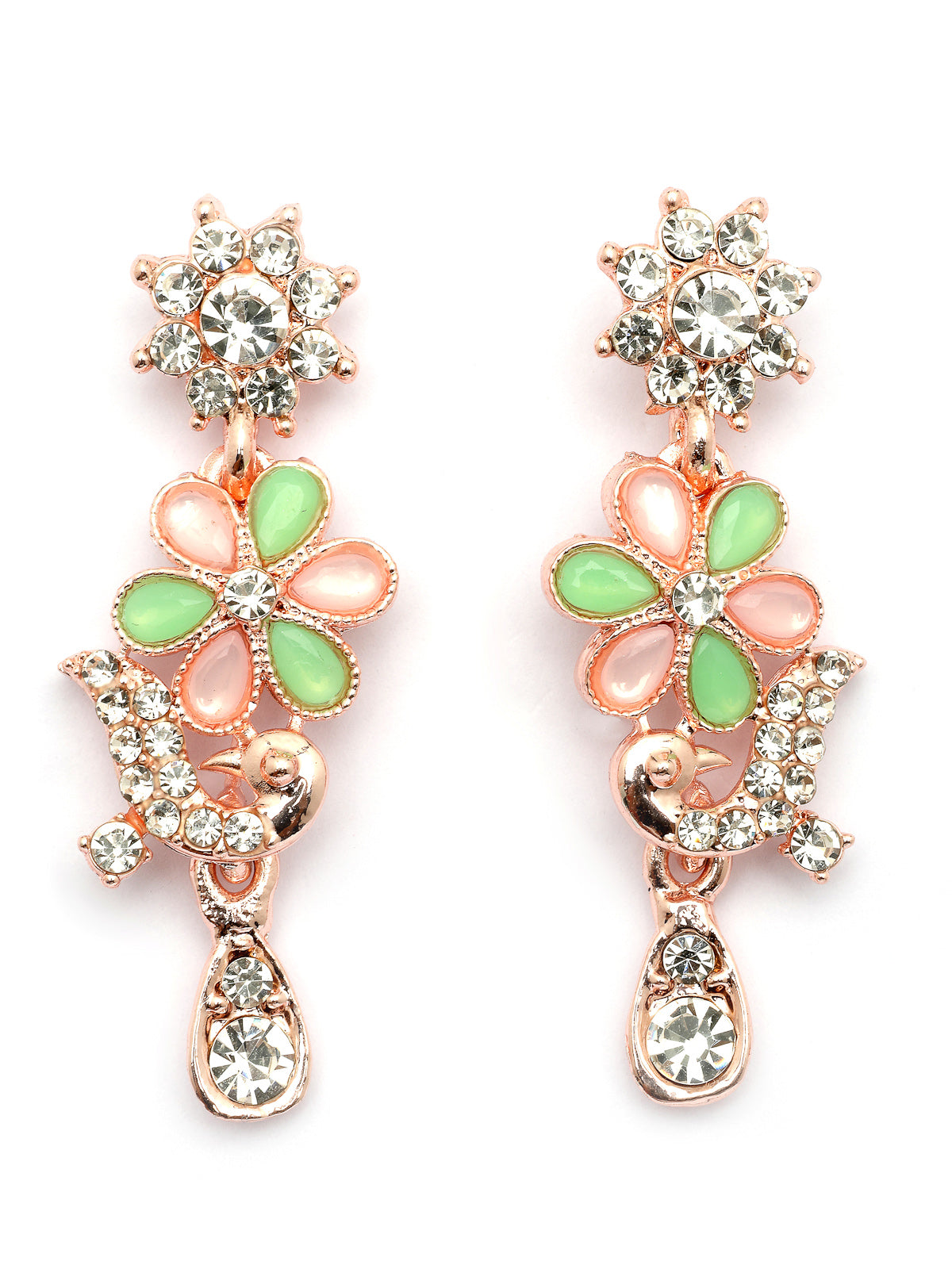 Sukkhi Latest Stylish Floral Design with AD Stones Gold Plated Choker Necklace Set & Dangle Earrings Jewellery for Women & Girls|Jewellery for Party, Wedding, and Festive Occasions for Women|NS107484