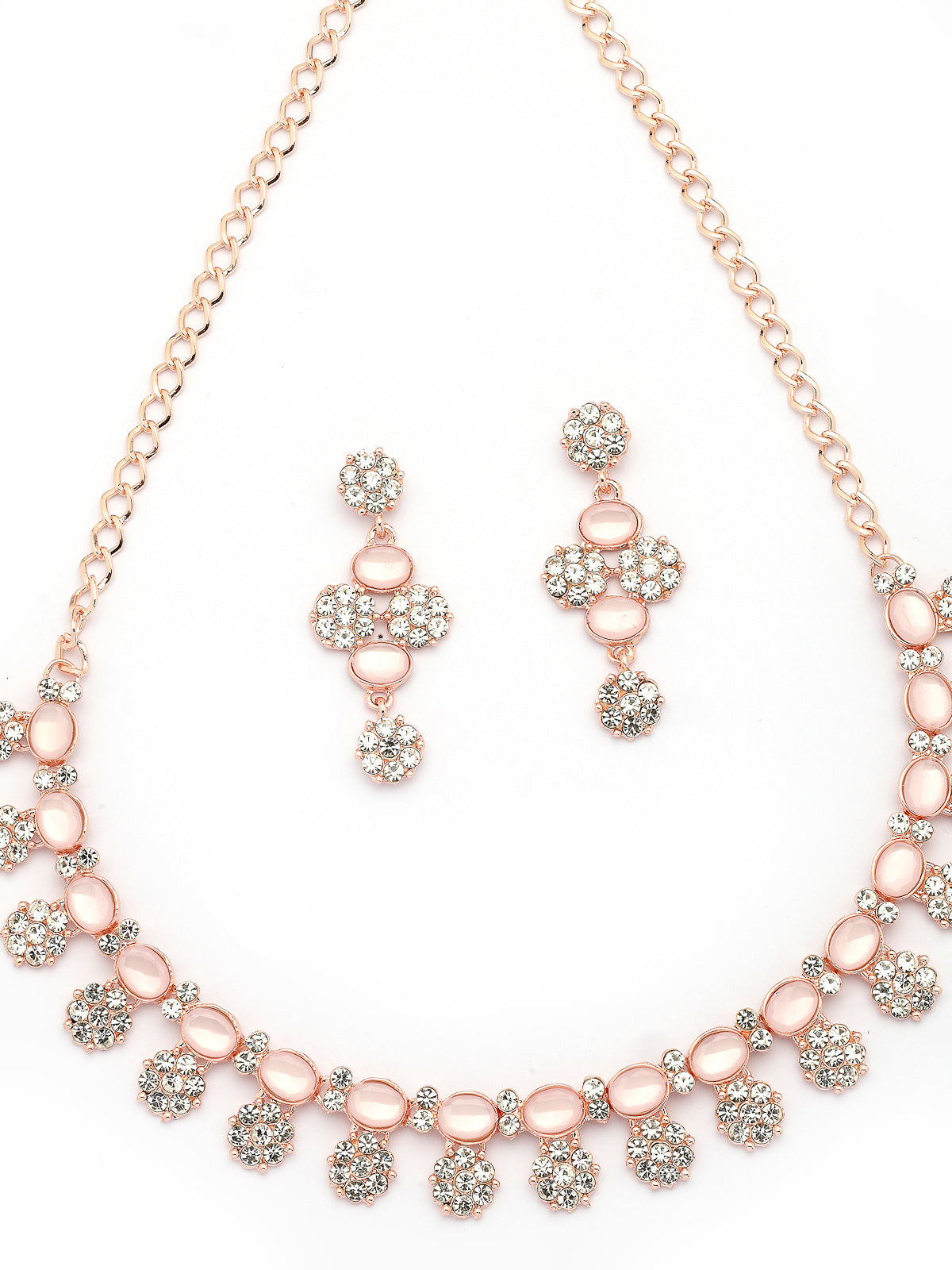 Sukkhi Beautiful Gold Plated Floral Design AD Stones Studded Choker Necklace Set with Drop Earrings Jewellery for Women & Girls|Jewellery for Party, Wedding, and Festive Occasions for Women|NS107486