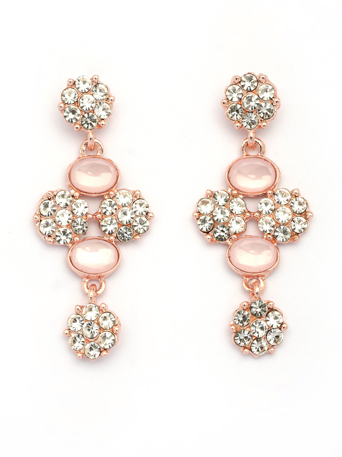 Sukkhi Beautiful Gold Plated Floral Design AD Stones Studded Choker Necklace Set with Drop Earrings Jewellery for Women & Girls|Jewellery for Party, Wedding, and Festive Occasions for Women|NS107486