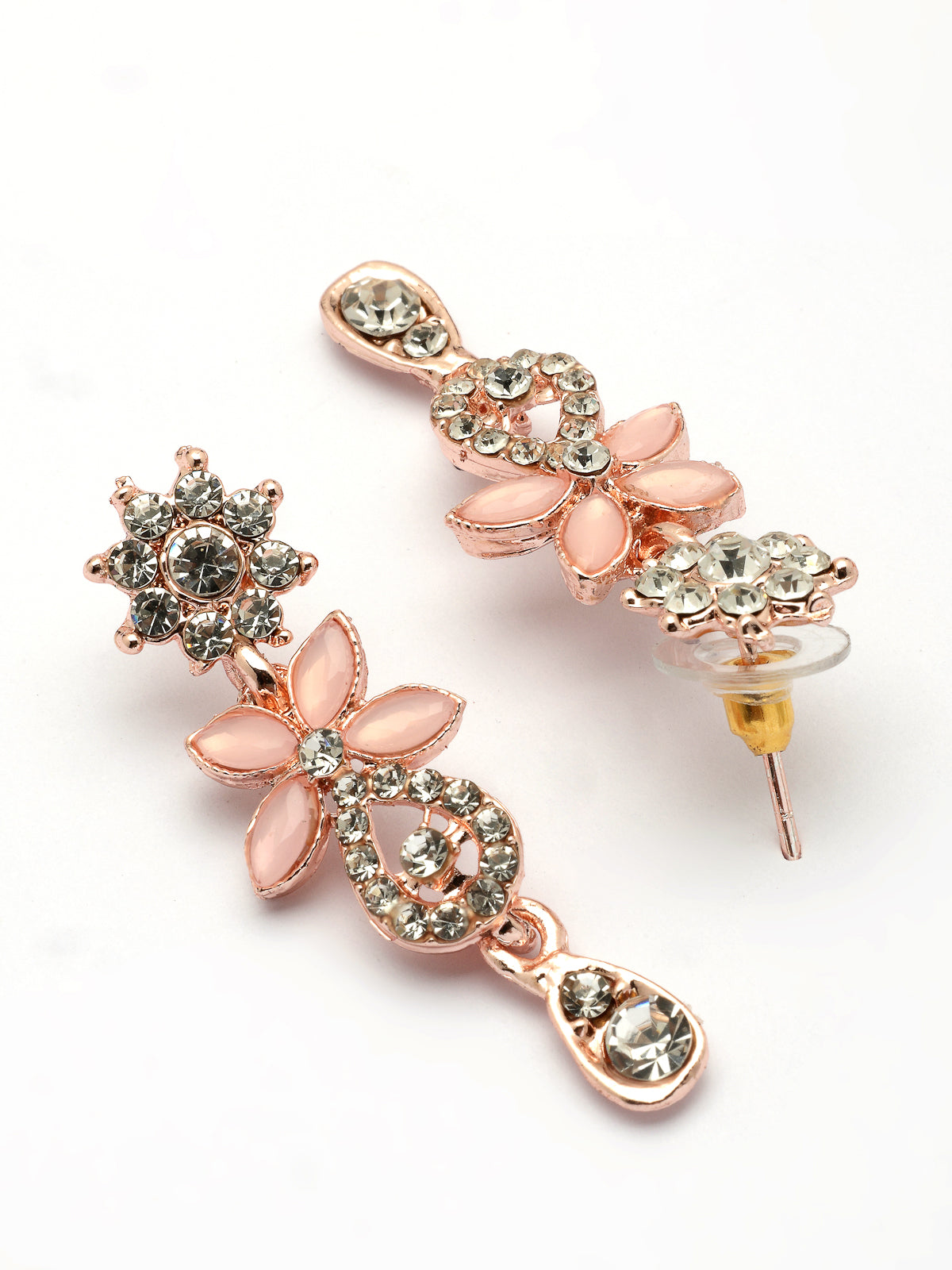 Sukkhi Stylish Flower Design AD Stones Gold Plated Choker Necklace Set with Dangle Earrings Jewellery for Women & Girls|Best Suited for Party, Wedding, and Festive Occasions for Women|NS107487