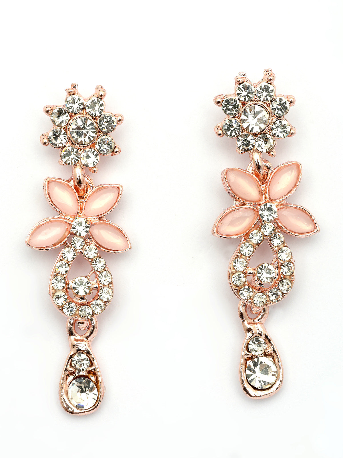 Sukkhi Stylish Flower Design AD Stones Gold Plated Choker Necklace Set with Dangle Earrings Jewellery for Women & Girls|Best Suited for Party, Wedding, and Festive Occasions for Women|NS107487