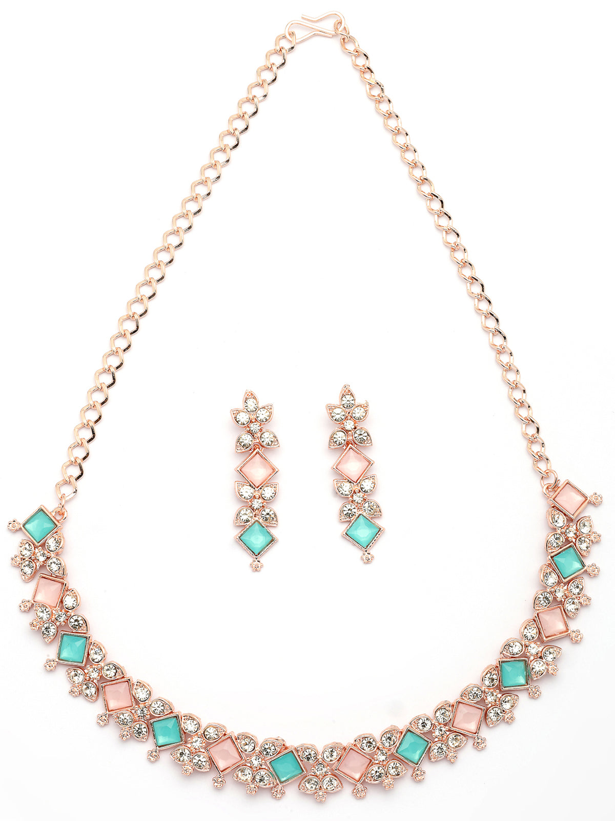 Sukkhi Latest Stylish AD Stones with Gold Plated Choker Necklace Set & Dangle Earrings Jewellery for Women & Girls| Jewellery for Party, Wedding, and Festive Occasions for Women|NS107489