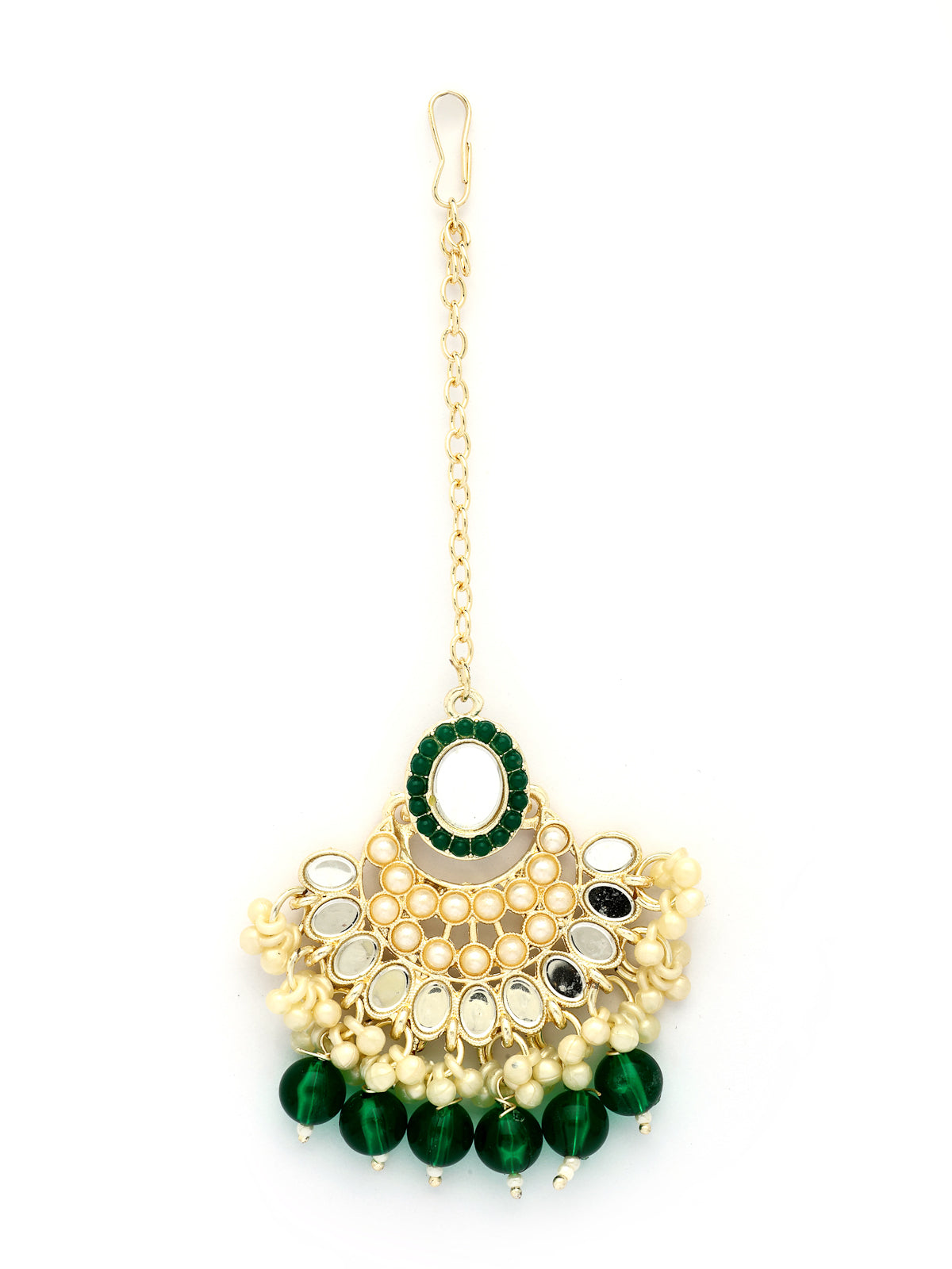 Sukkhi Classy Gold Plated with AD Beads Choker Necklace Set Earring and Maangtikka Jewellery Set for Women|NS107519