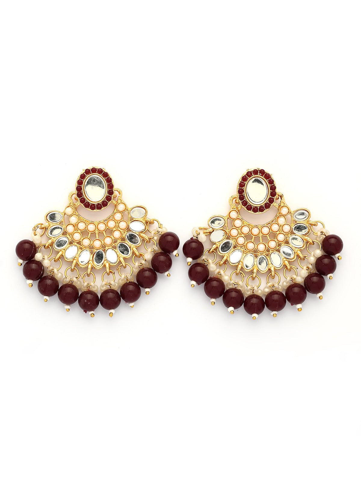 Sukkhi Stylish Gold Plated with AD Beads Choker Necklace Set Earring and Maangtikka Jewellery Set for Women|NS107527