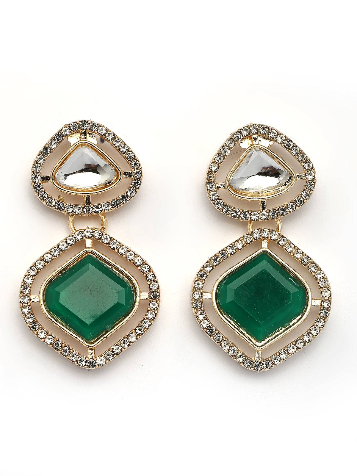 Sukkhi Trendy Stylish Gold Plated AD Stones Studded Choker Necklace Set with Drop Earrings Jewellery for Women & Girls|Jewellery for Party, Wedding, and Festive Occasions for Women|NS107544