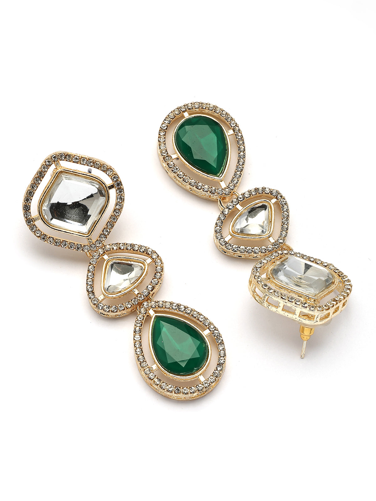 Sukkhi Ornamental Gold Plated AD Stones Studded Choker Necklace Set with Drop Earrings Jewellery for Women & Girls|Jewellery for Party, Wedding, and Festive Occasions for Women|NS107546