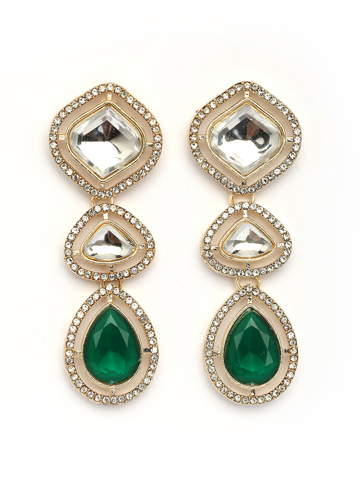 Sukkhi Ornamental Gold Plated AD Stones Studded Choker Necklace Set with Drop Earrings Jewellery for Women & Girls|Jewellery for Party, Wedding, and Festive Occasions for Women|NS107546