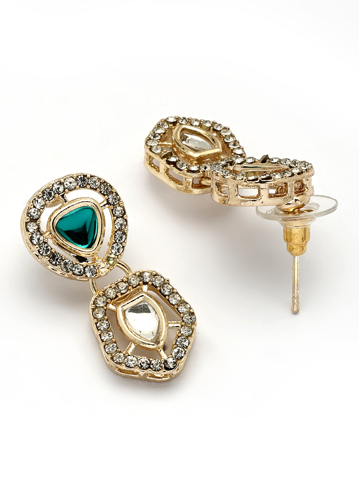 Sukkhi Lavish Gold Plated AD Stones Studded Green Choker Necklace Set with Studs Earrings & Ring Jewellery for Women & Girls|Jewellery for Party, Wedding, and Festive Occasions for Women|NS107549