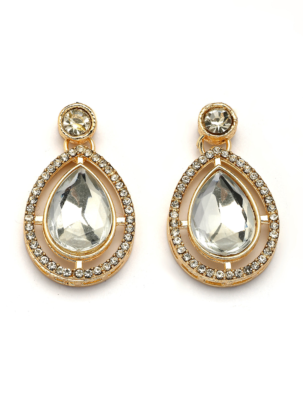 Sukkhi Stylish Fashionable Gold Plated AD Stones Studded Choker Necklace Set with Drop Earrings Jewellery for Women & Girls|Jewellery for Party, Wedding, and Festive Occasions for Women|NS107554