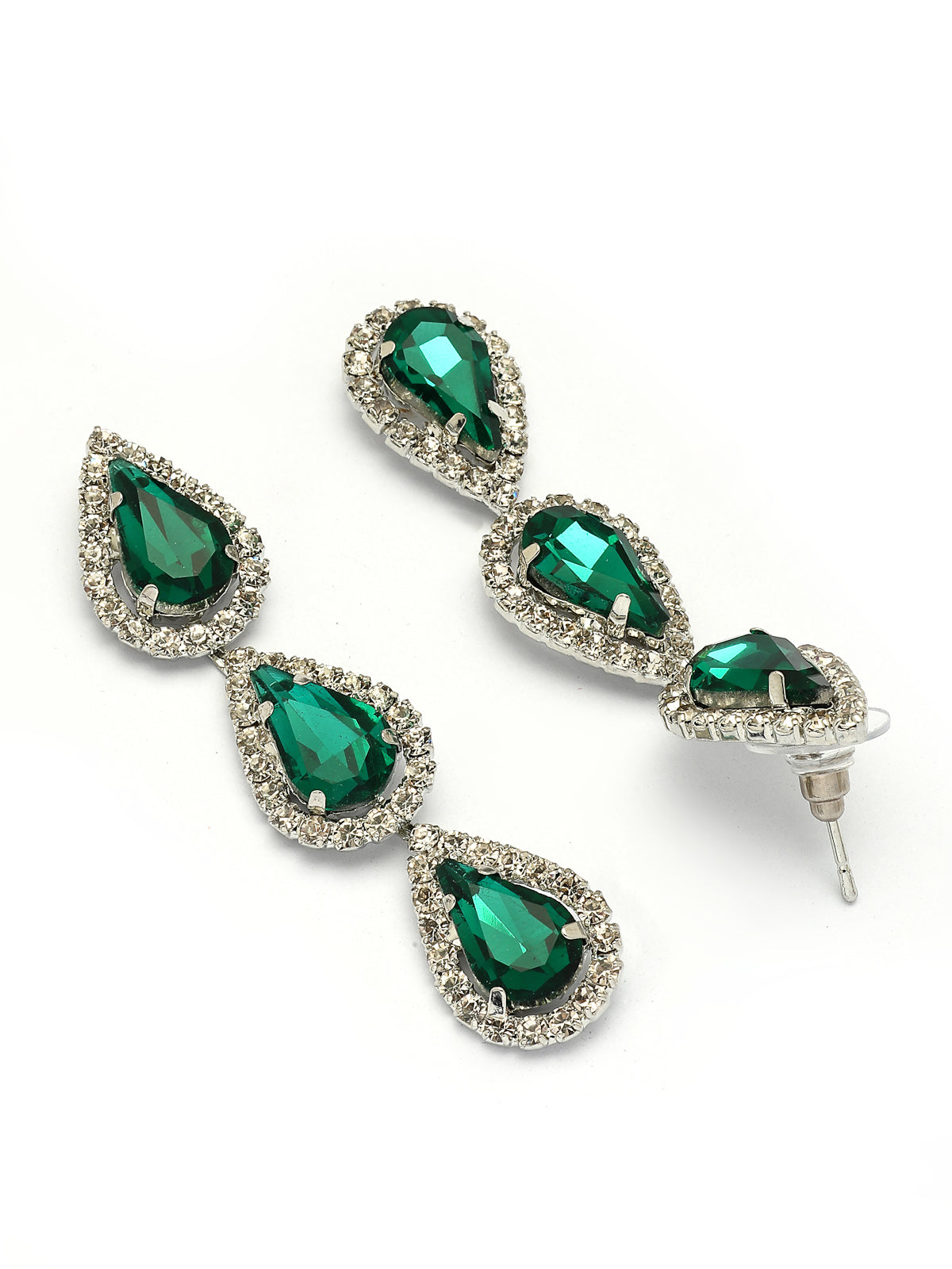 Sukkhi Pear Shaped with Gold Plated AD Stones Studded Green Choker Necklace Set with Drop Earrings Jewellery for Women & Girls|Jewellery for Party, Wedding, and Festive Occasions for Women|NS107560