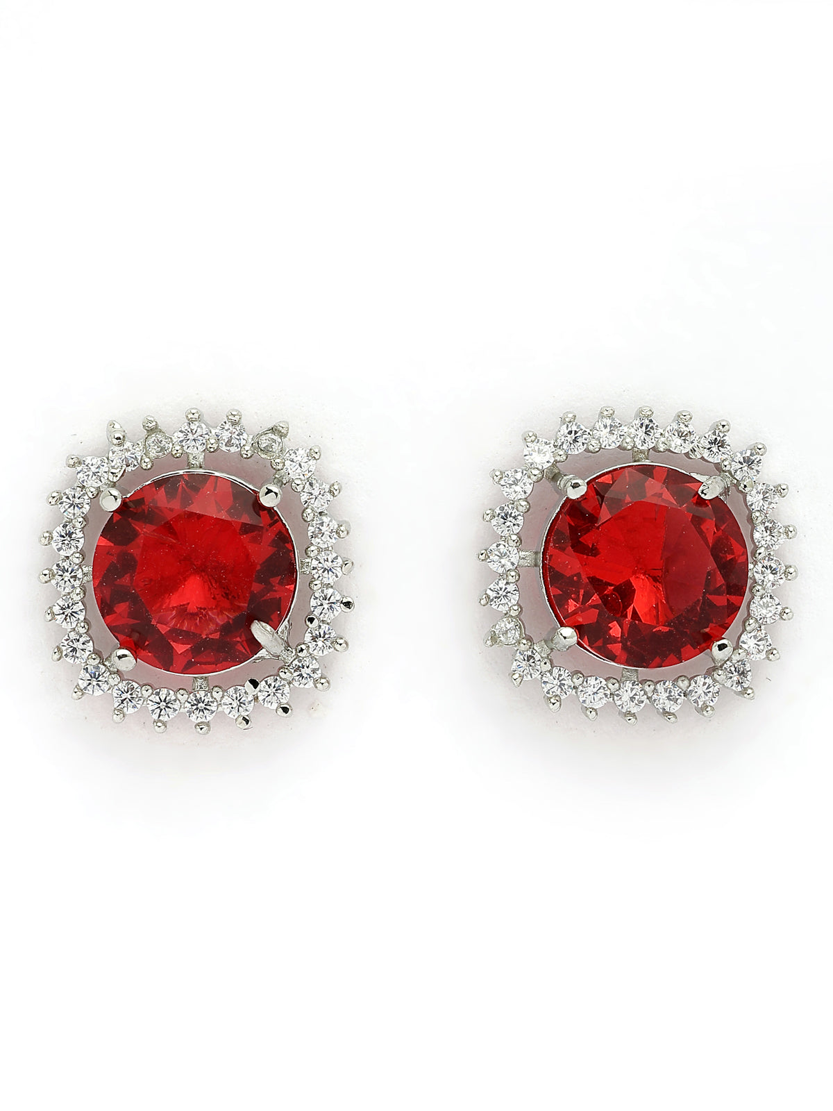 Sukkhi Red Cherry Stylish Rhodium Plated Cubic Zirconia Studded Brass Choker Necklace with Studs Earrings Jewellery Set for Women|Latest Stylish Gifts for All Occasions|NS116070