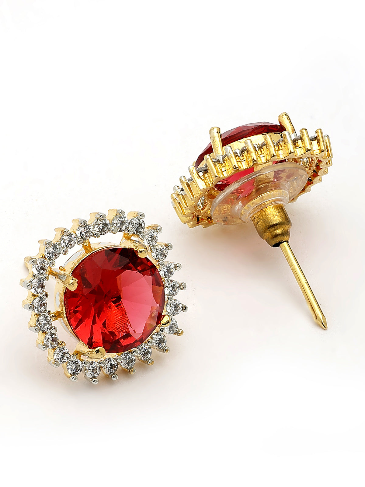 Sukkhi Radiant Red Gold Plated Cubic Zirconia Studded Brass Choker Necklace with Studs Earrings Jewellery Set for Women|Latest Stylish Gifts for All Occasions|NS116076