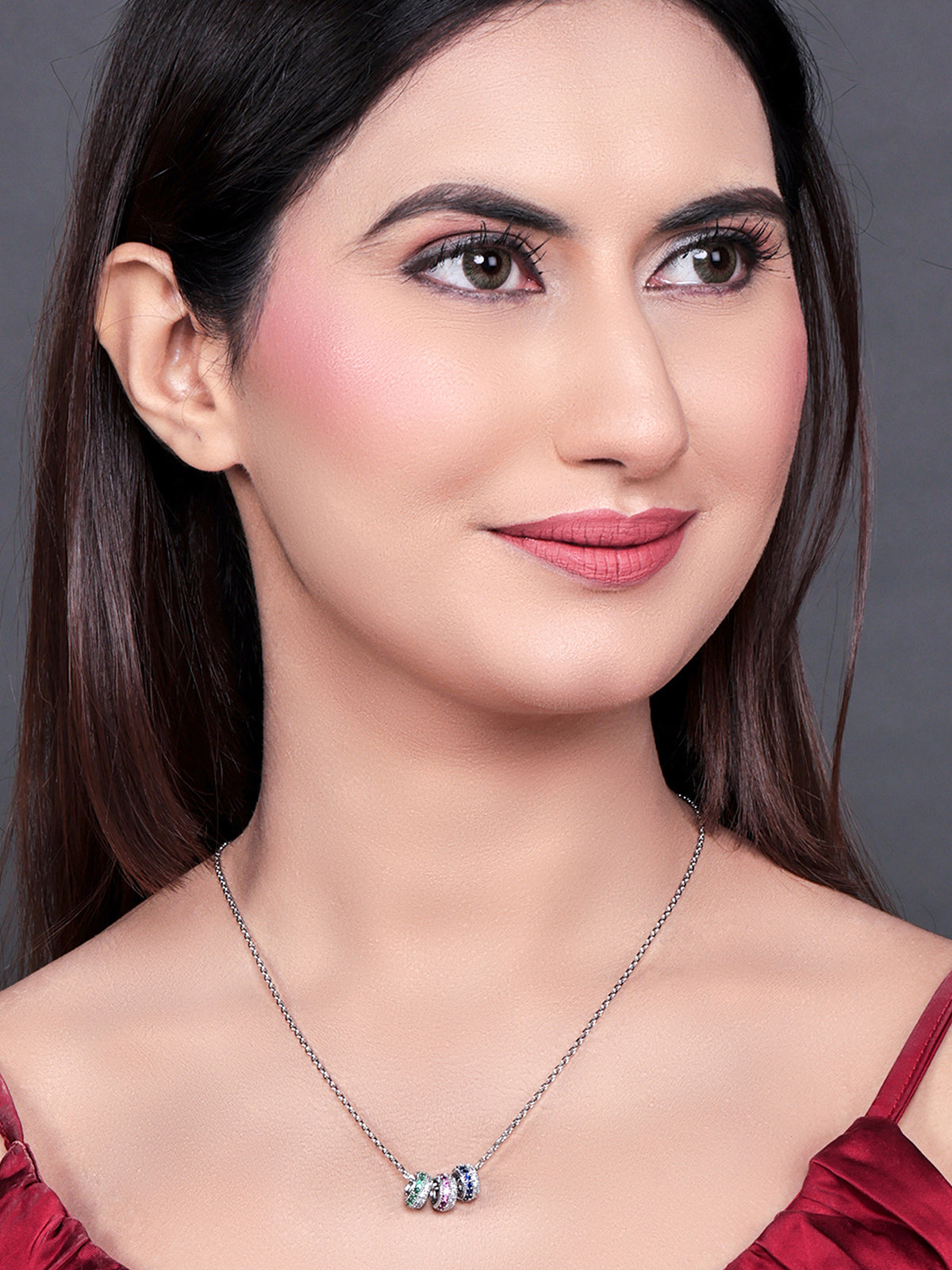 Pissara by Sukkhi Glorious 925 Sterling Silver Cubic Zirconia Pendant With Chain For Women And Girls|with Authenticity Certificate, 925 Stamp & 6 Months Warranty P104611