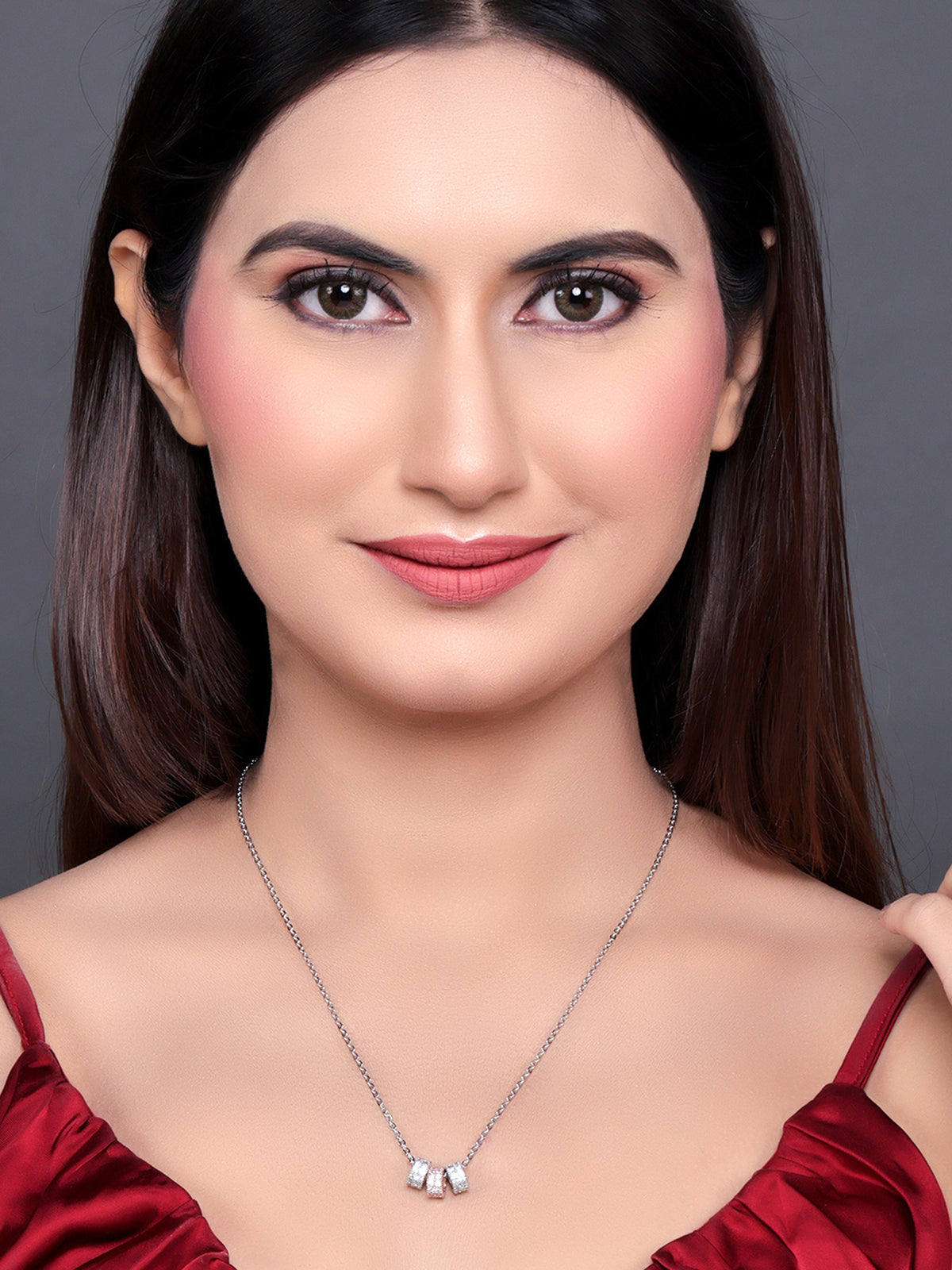 Pissara by Sukkhi Elegant 925 Sterling Silver Cubic Zirconia Pendant With Chain For Women And Girls|with Authenticity Certificate, 925 Stamp & 6 Months Warranty P104612