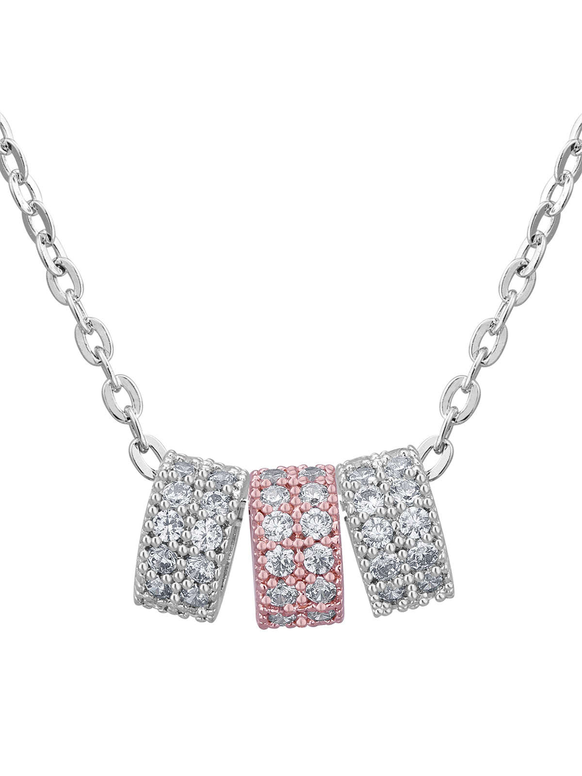 Pissara by Sukkhi Elegant 925 Sterling Silver Cubic Zirconia Pendant With Chain For Women And Girls|with Authenticity Certificate, 925 Stamp & 6 Months Warranty P104612