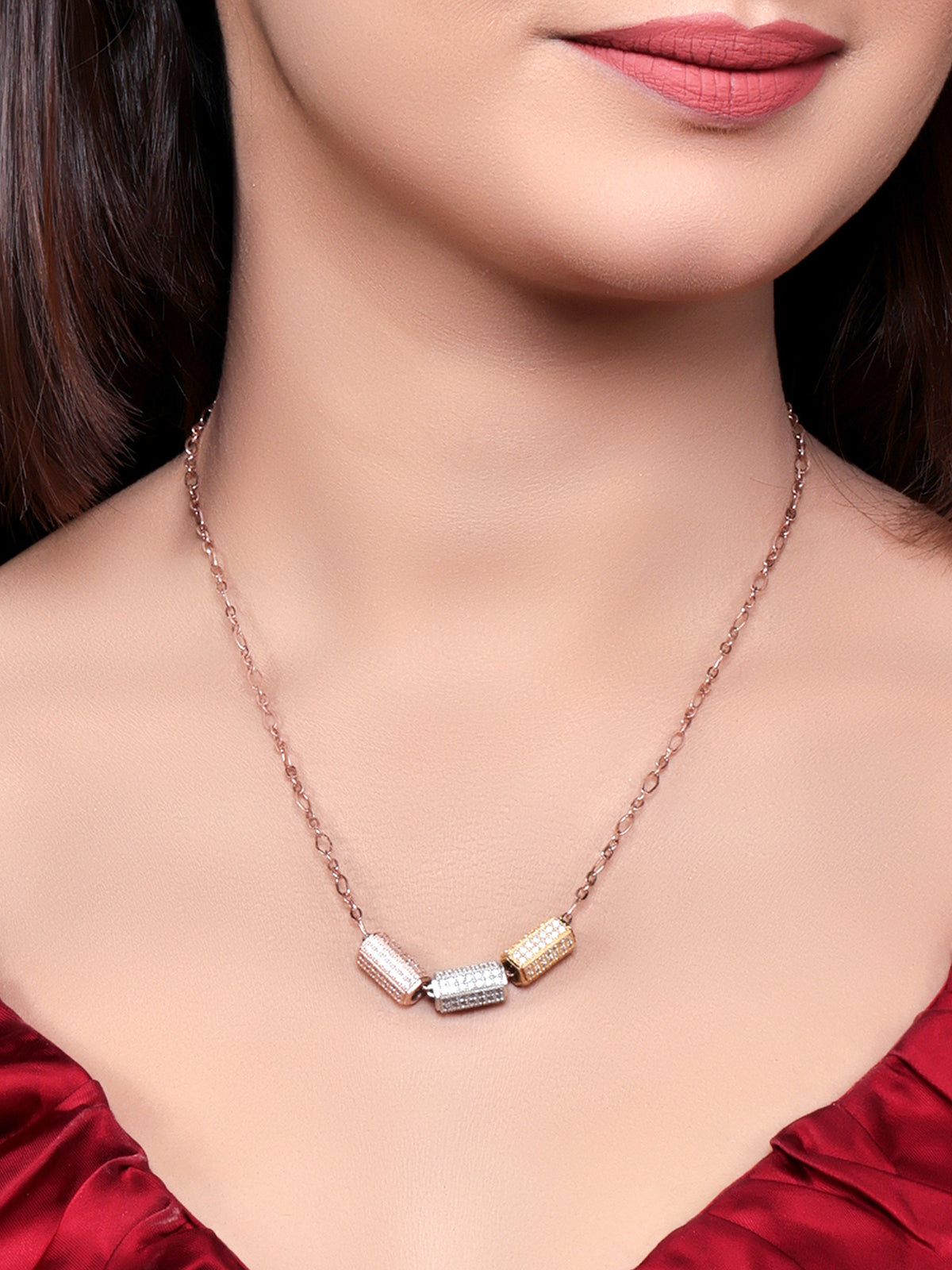 Pissara by Sukkhi Exclusive 925 Sterling Silver Cubic Zirconia Pendant With Chain For Women And Girls|with Authenticity Certificate, 925 Stamp & 6 Months Warranty P104613