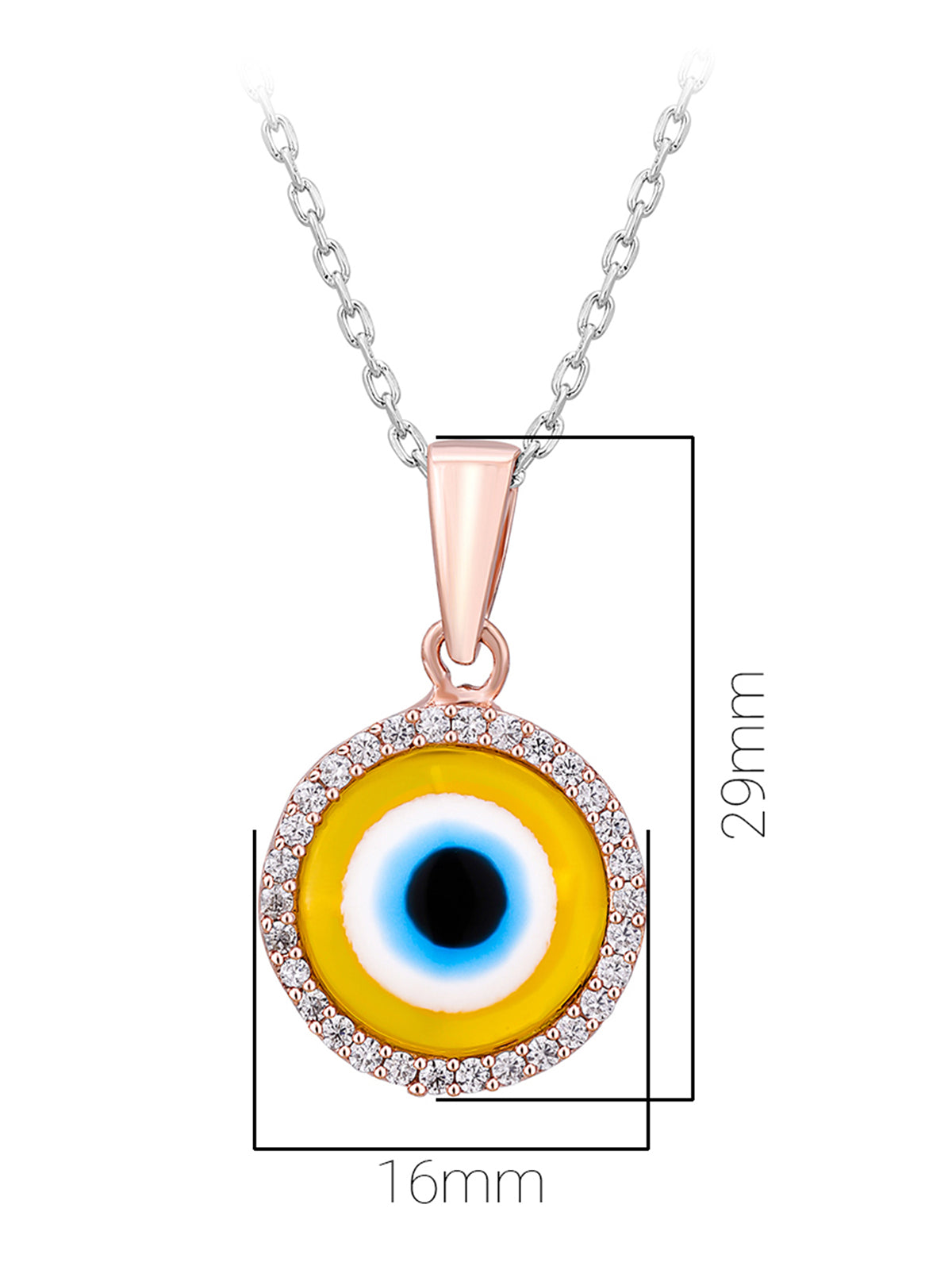 Pissara by Sukkhi Evil Eye Awesome 925 Sterling Silver Cubic Zirconia Pendant With Chain For Women And Girls|with Authenticity Certificate, 925 Stamp & 6 Months Warranty P104616