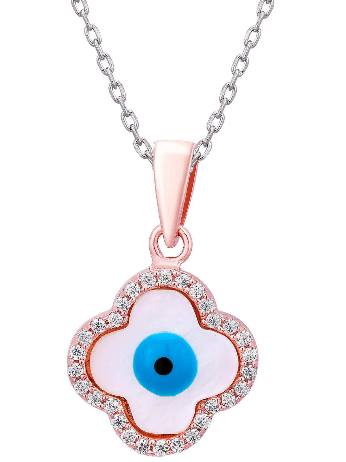 Pissara by Sukkhi Evil Eye Dazzling 925 Sterling Silver Cubic Zirconia Pendant With Chain For Women And Girls|with Authenticity Certificate, 925 Stamp & 6 Months Warranty P104618