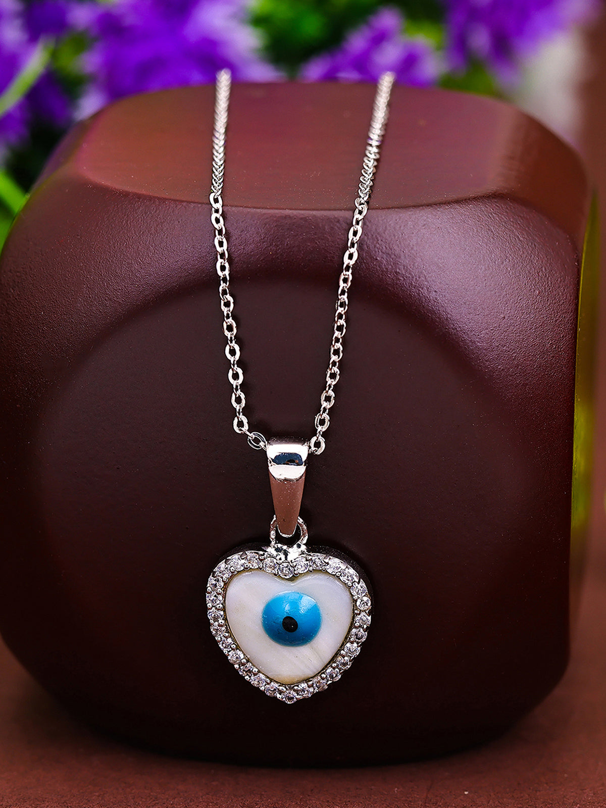 Pissara by Sukkhi Traditional 925 Sterling Silver Cubic Zirconia Pendant With Chain For Women And Girls|with Authenticity Certificate, 925 Stamp & 6 Months Warranty P104620