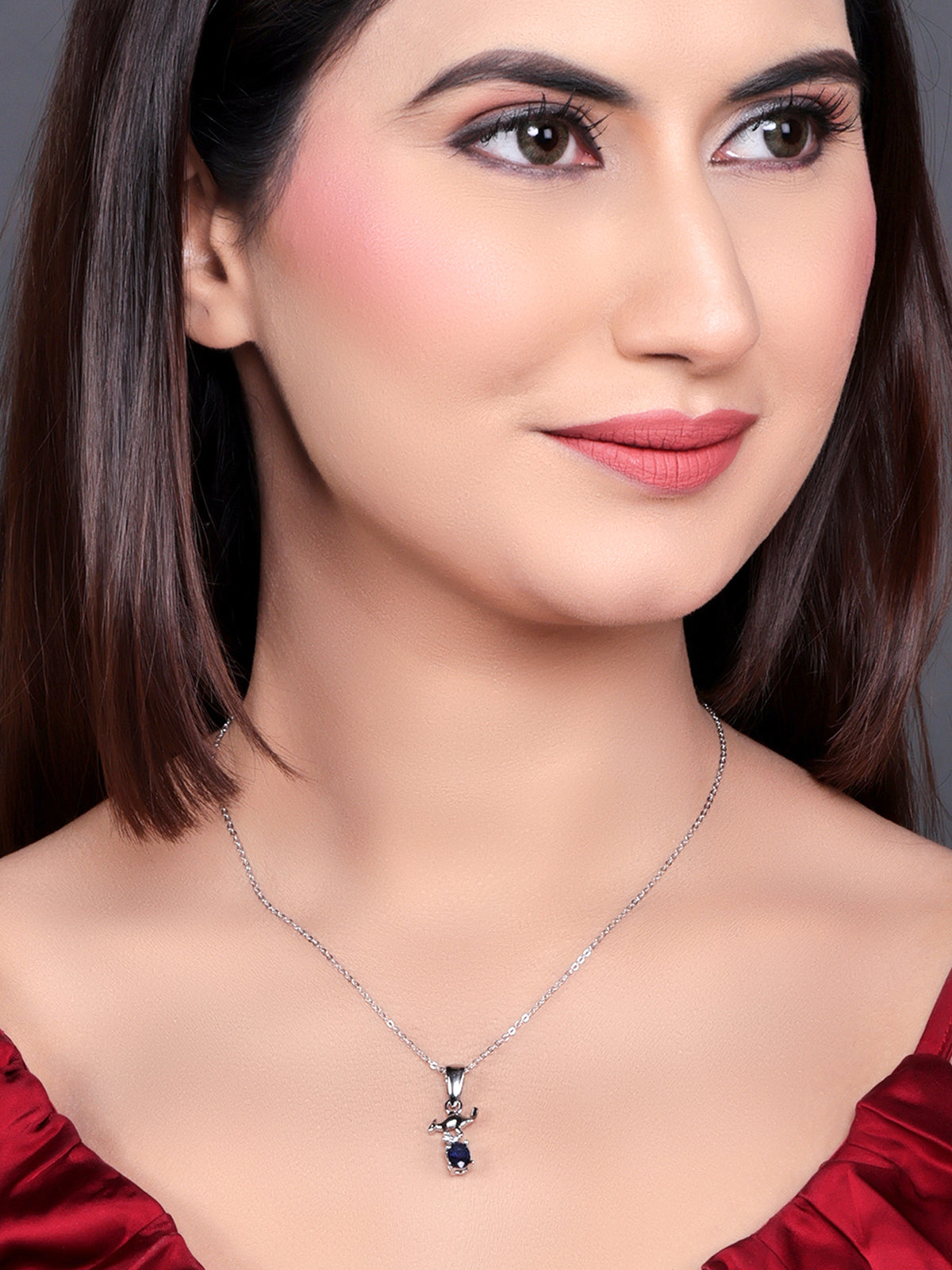 Pissara by Sukkhi Incrediable 925 Sterling Silver Pendant With Chain For Women And Girls|with Authenticity Certificate, 925 Stamp & 6 Months Warranty P104627