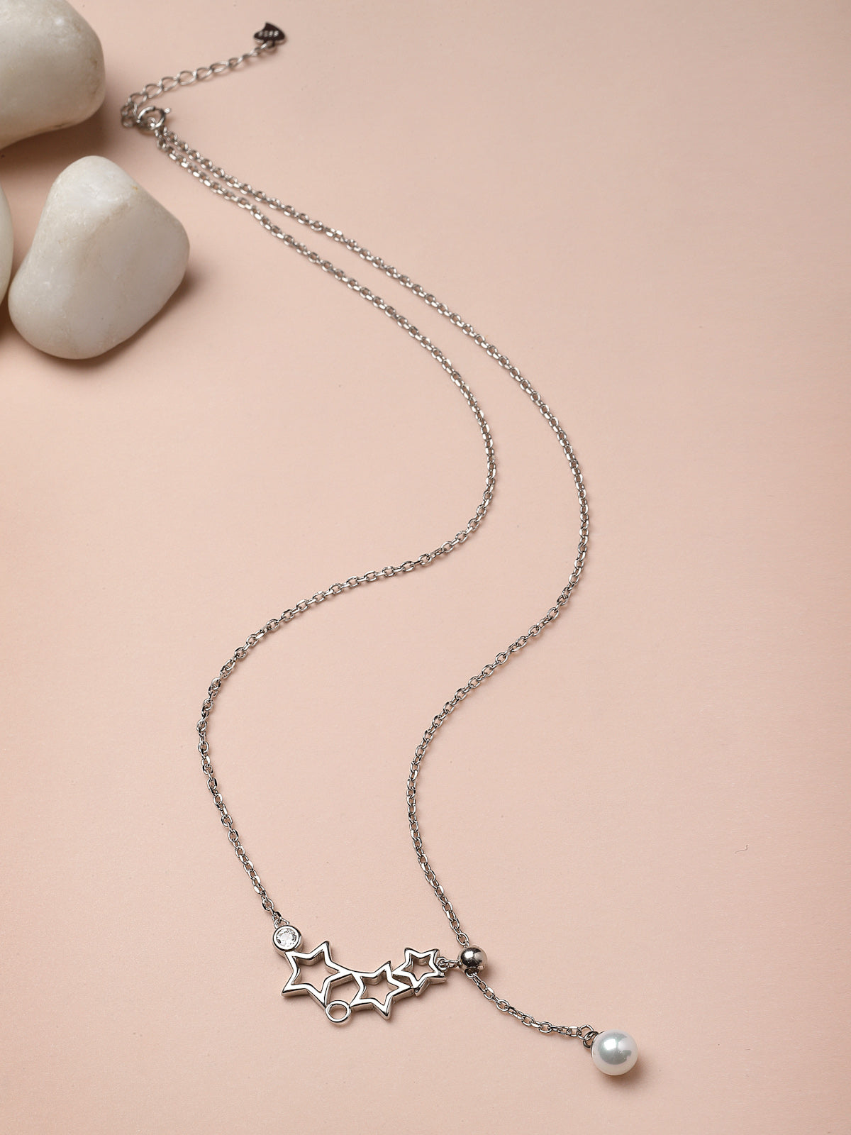 Pissara by Sukkhi Eye-Catchy 925 Sterling Silver Star Shaped Cubic Zirconia Pendant With Chain For Women & Girls|with Authenticity Certificate, 925 Stamp & 6 Months Warranty P105190