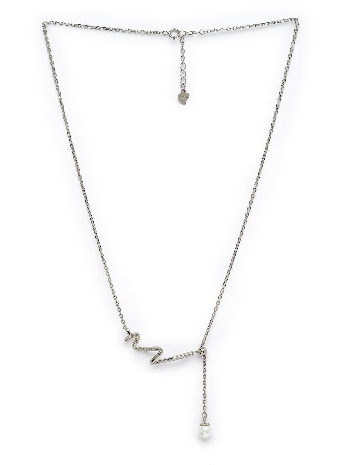 Pissara by Sukkhi Ravishing 925 Sterling Silver Snake Shaped Cubic Zirconia Pendant With Chain For Women & Girls|with Authenticity Certificate, 925 Stamp & 6 Months Warranty P105192