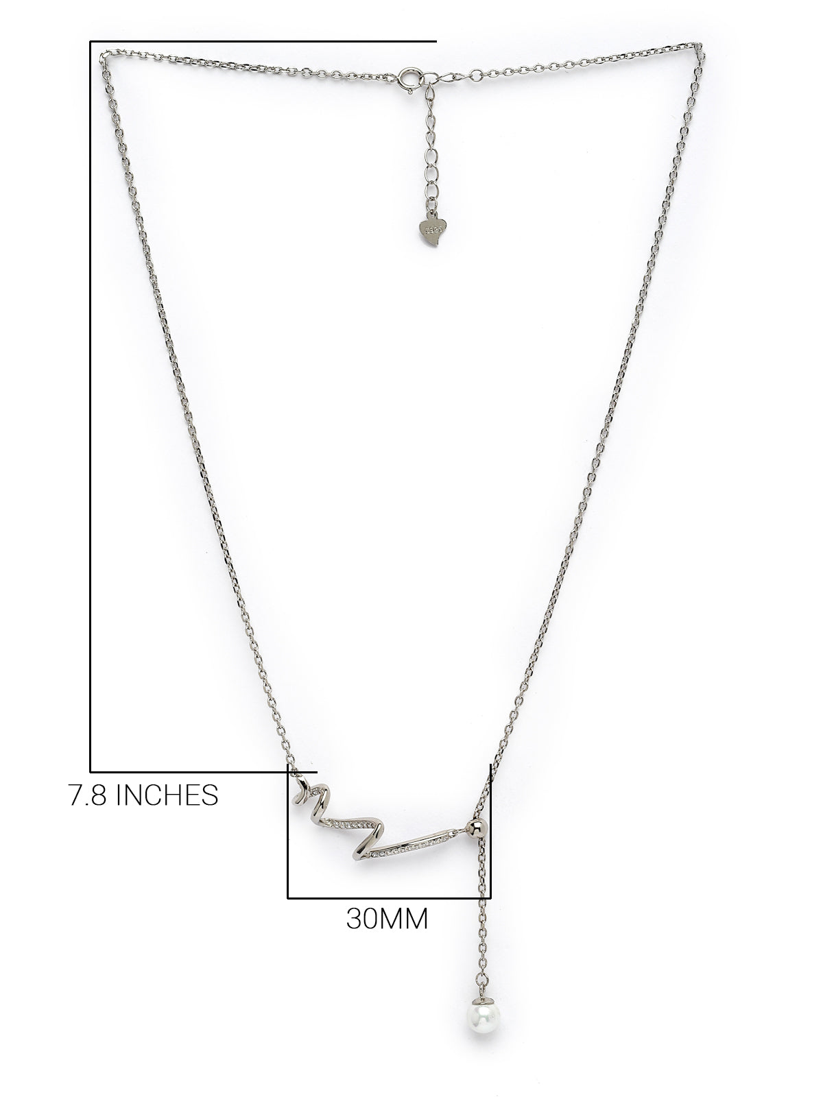 Pissara by Sukkhi Ravishing 925 Sterling Silver Snake Shaped Cubic Zirconia Pendant With Chain For Women & Girls|with Authenticity Certificate, 925 Stamp & 6 Months Warranty P105192