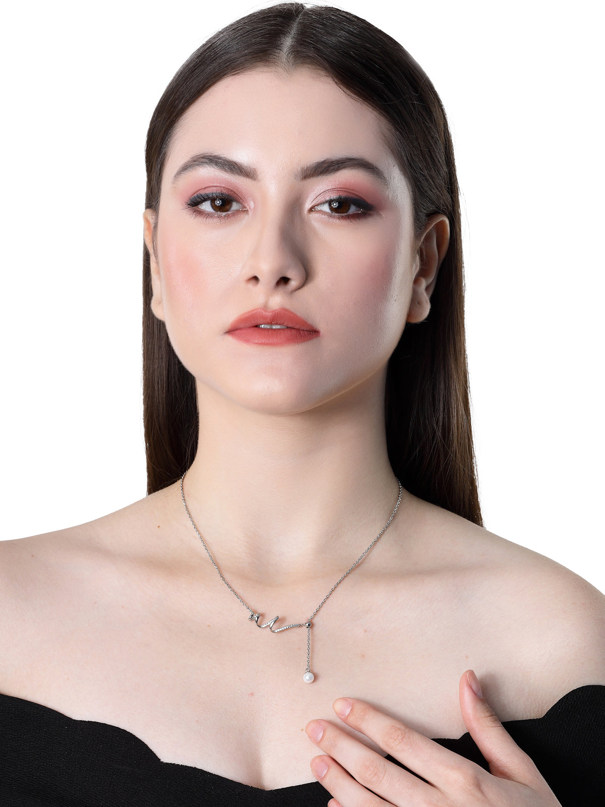 Pissara by Sukkhi Ravishing 925 Sterling Silver Snake Shaped Cubic Zirconia Pendant With Chain For Women & Girls|with Authenticity Certificate, 925 Stamp & 6 Months Warranty P105192