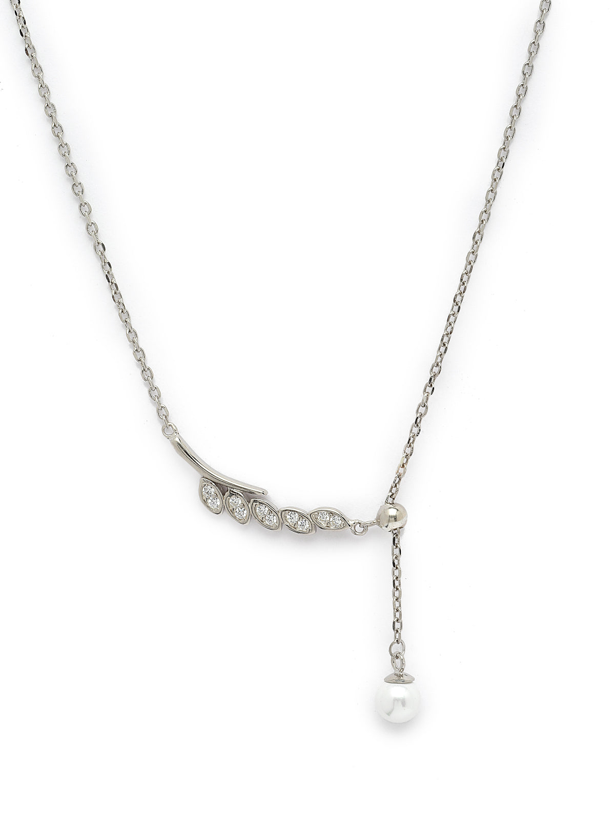 Pissara by Sukkhi Pretty 925 Sterling Silver Marquise Shaped Cubic Zirconia Pendant With Chain For Women & Girls|with Authenticity Certificate, 925 Stamp & 6 Months Warranty P105194