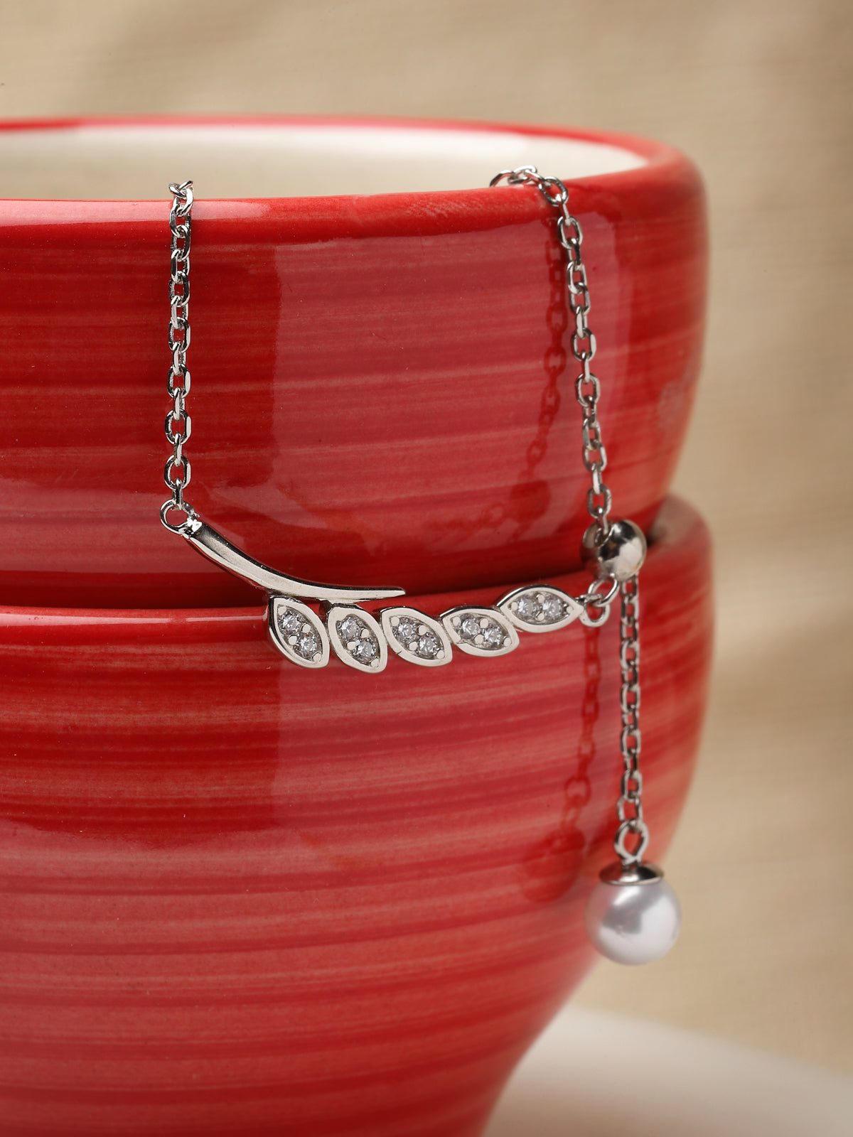 Pissara by Sukkhi Pretty 925 Sterling Silver Marquise Shaped Cubic Zirconia Pendant With Chain For Women & Girls|with Authenticity Certificate, 925 Stamp & 6 Months Warranty P105194