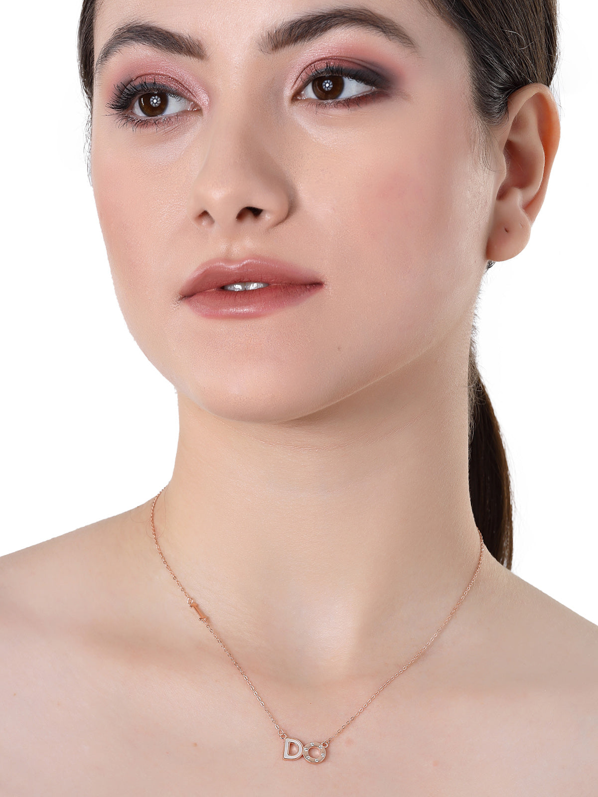 Pissara by Sukkhi Excellent 925 Sterling Silver Rose Gold Plated Cubic Zirconia Pendant With Chain For Women & Girls|with Authenticity Certificate, 925 Stamp & 6 Months Warranty P105199