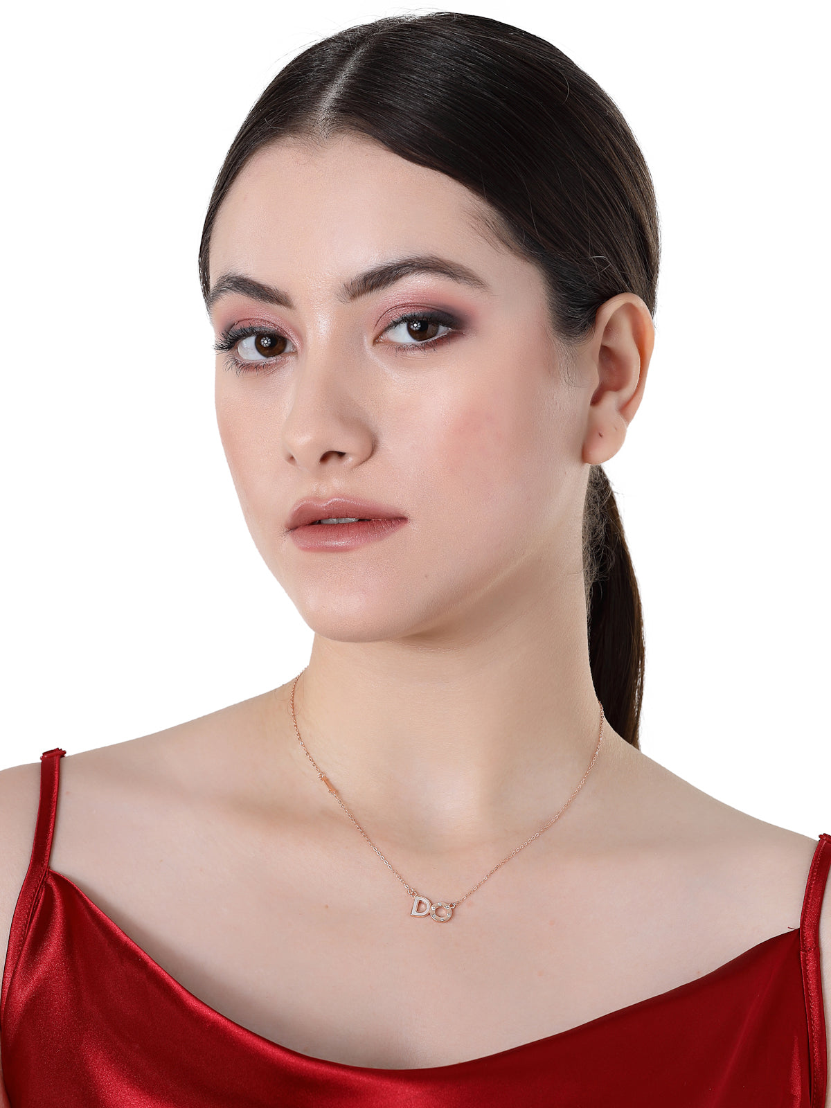 Pissara by Sukkhi Excellent 925 Sterling Silver Rose Gold Plated Cubic Zirconia Pendant With Chain For Women & Girls|with Authenticity Certificate, 925 Stamp & 6 Months Warranty P105199