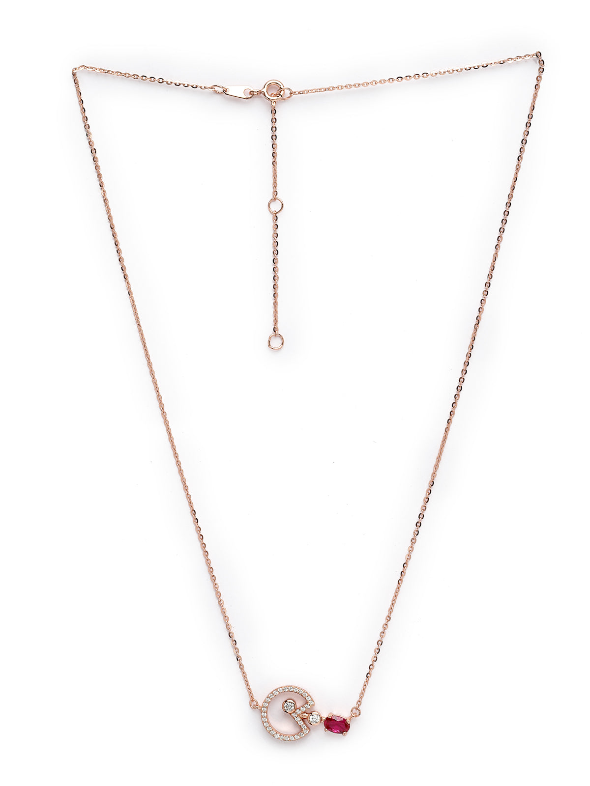 Pissara by Sukkhi Glamorous 925 Sterling Silver Rose Gold Plated Cubic Zirconia Pendant With Chain For Women & Girls|with Authenticity Certificate, 925 Stamp & 6 Months Warranty P105200