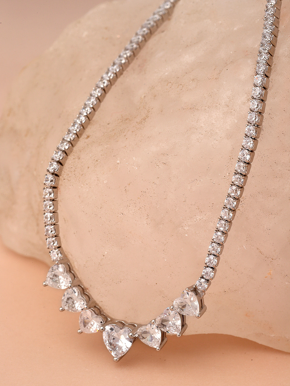 Pissara by Sukkhi Attractive 925 Sterling Silver Heart Shaped Cubic Zirconia Pendant With Chain For Women & Girls|with Authenticity Certificate, 925 Stamp & 6 Months Warranty P105208