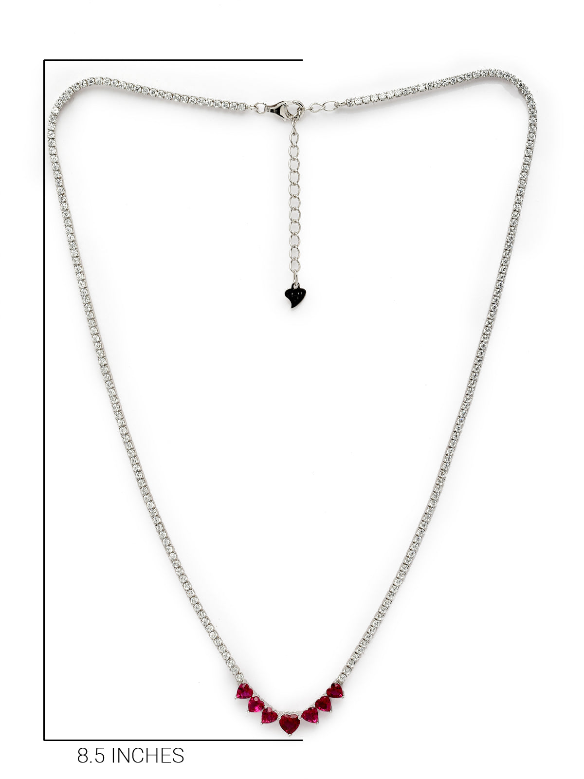 Pissara by Sukkhi Incredible 925 Sterling Silver Heart Shaped Cubic Zirconia Pendant With Chain For Women & Girls|with Authenticity Certificate, 925 Stamp & 6 Months Warranty P105209