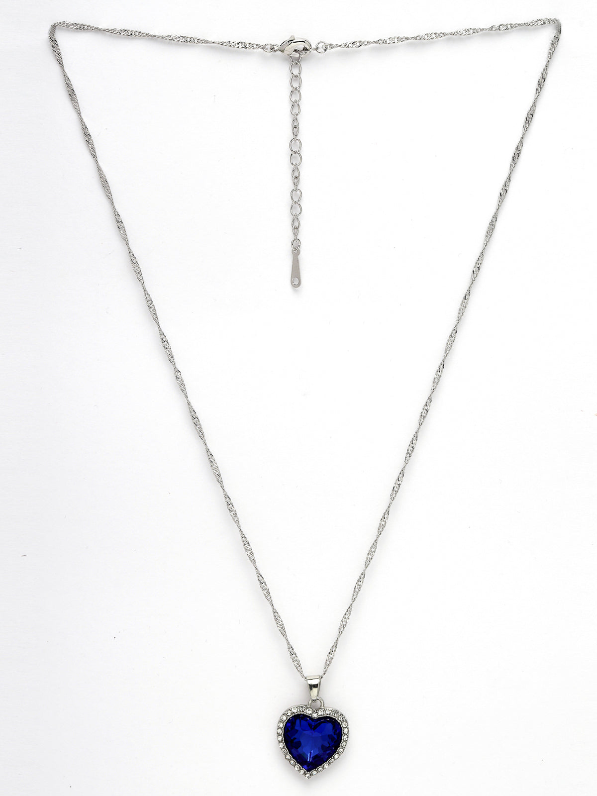 Scintillare by Sukkhi Trendy Style Joint Valentine Heart Shaped Crystals With Rhodium Plated Silver Pendant With Chain for Women And Girls | Valentine Day Gifts Collection|P106601