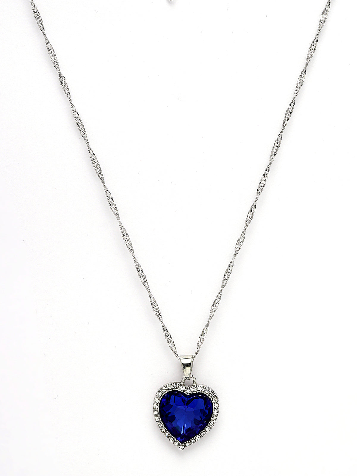 Scintillare by Sukkhi Elegant Stylish Red Heart Shaped Crystals With Rhodium Plated Silver Pendant With Chain for Women And Girls | Valentine Day Gifts Collection|P106608