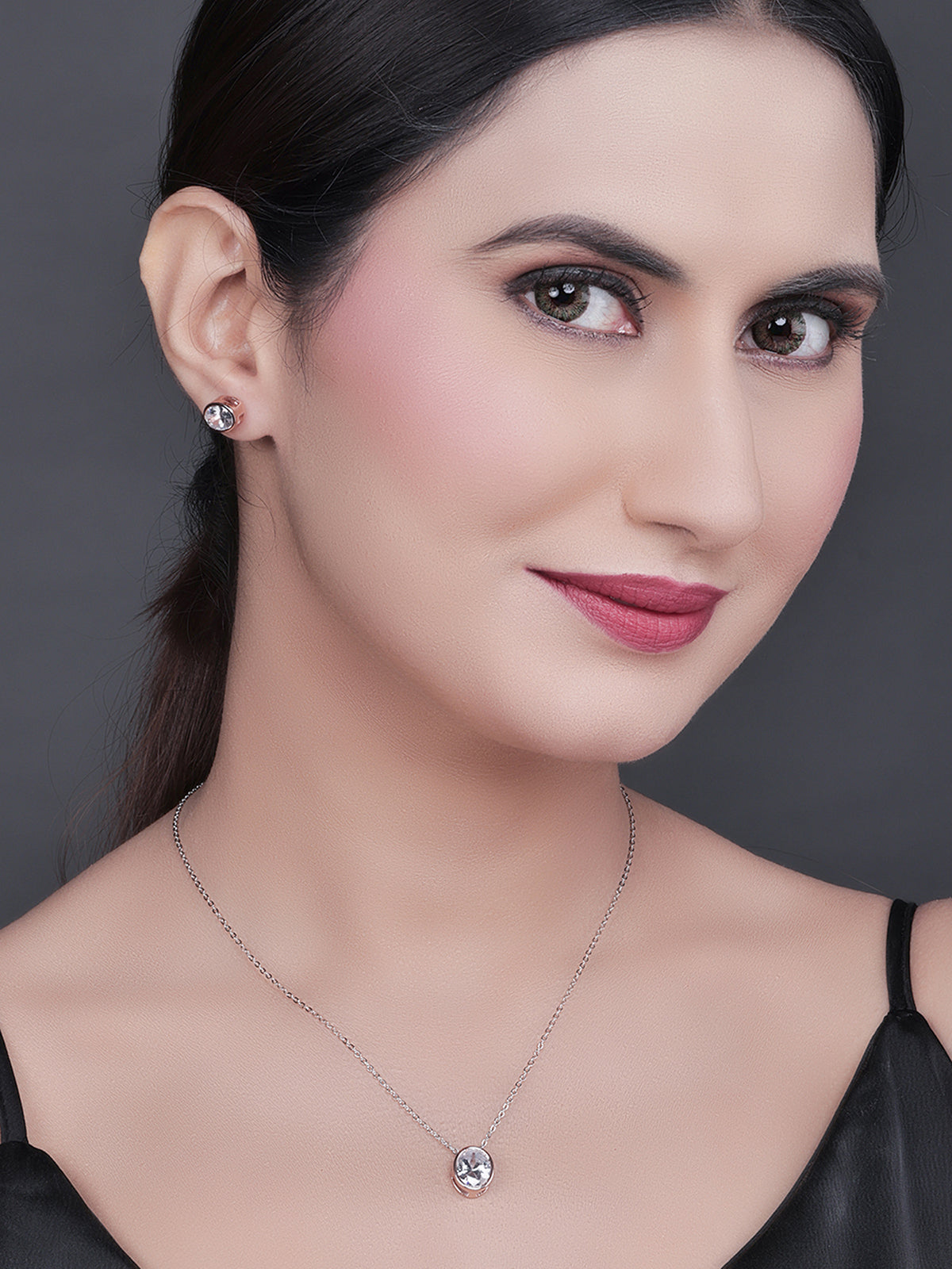 Pissara by Sukkhi Amazing 925 Sterling Silver Cubic Zirconia Pendant Set For Women And Girls|with Authenticity Certificate, 925 Stamp & 6 Months Warranty PS104646