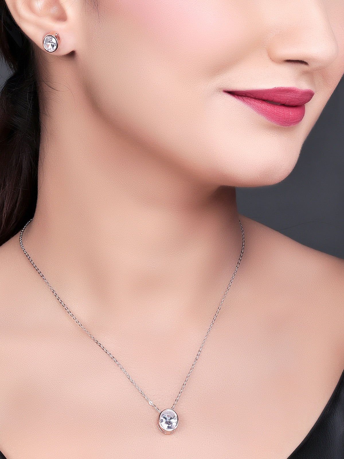 Pissara by Sukkhi Amazing 925 Sterling Silver Cubic Zirconia Pendant Set For Women And Girls|with Authenticity Certificate, 925 Stamp & 6 Months Warranty PS104646