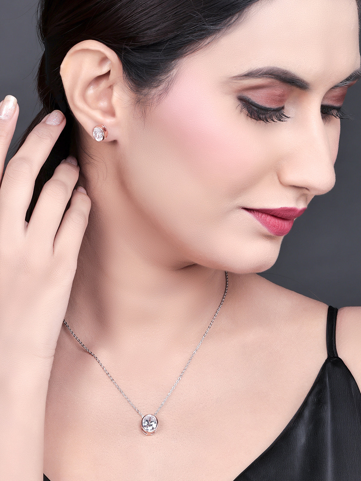 Pissara by Sukkhi Amazing 925 Sterling Silver Cubic Zirconia Pendant Set For Women And Girls|with Authenticity Certificate, 925 Stamp & 6 Months Warranty PS104646