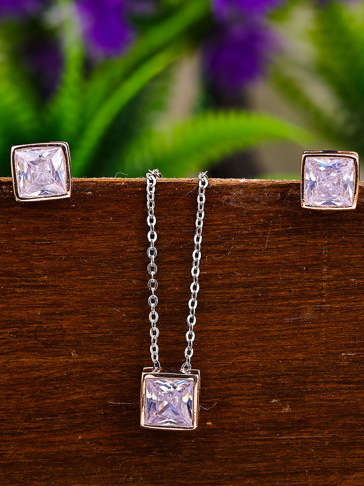 Pissara by Sukkhi Delicate 925 Sterling Silver Cubic Zirconia Pendant Set For Women And Girls|with Authenticity Certificate, 925 Stamp & 6 Months Warranty PS104647