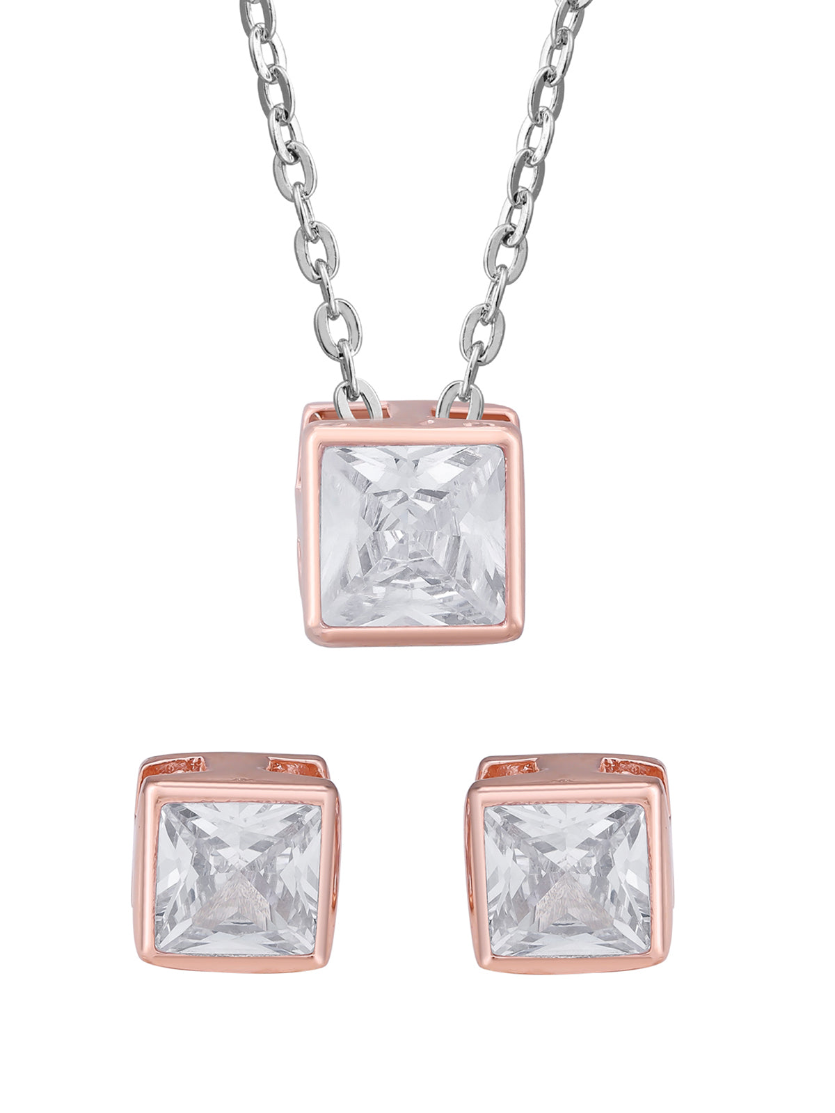 Pissara by Sukkhi Delicate 925 Sterling Silver Cubic Zirconia Pendant Set For Women And Girls|with Authenticity Certificate, 925 Stamp & 6 Months Warranty PS104647