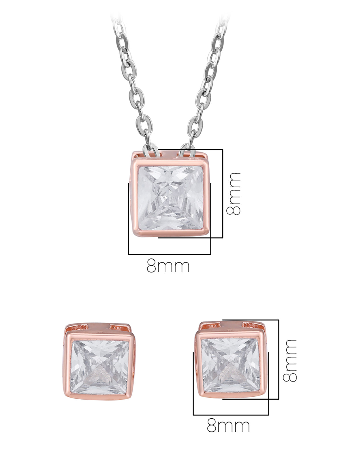 Pissara by Sukkhi Delicate 925 Sterling Silver Cubic Zirconia Pendant Set For Women And Girls|with Authenticity Certificate, 925 Stamp & 6 Months Warranty PS104647