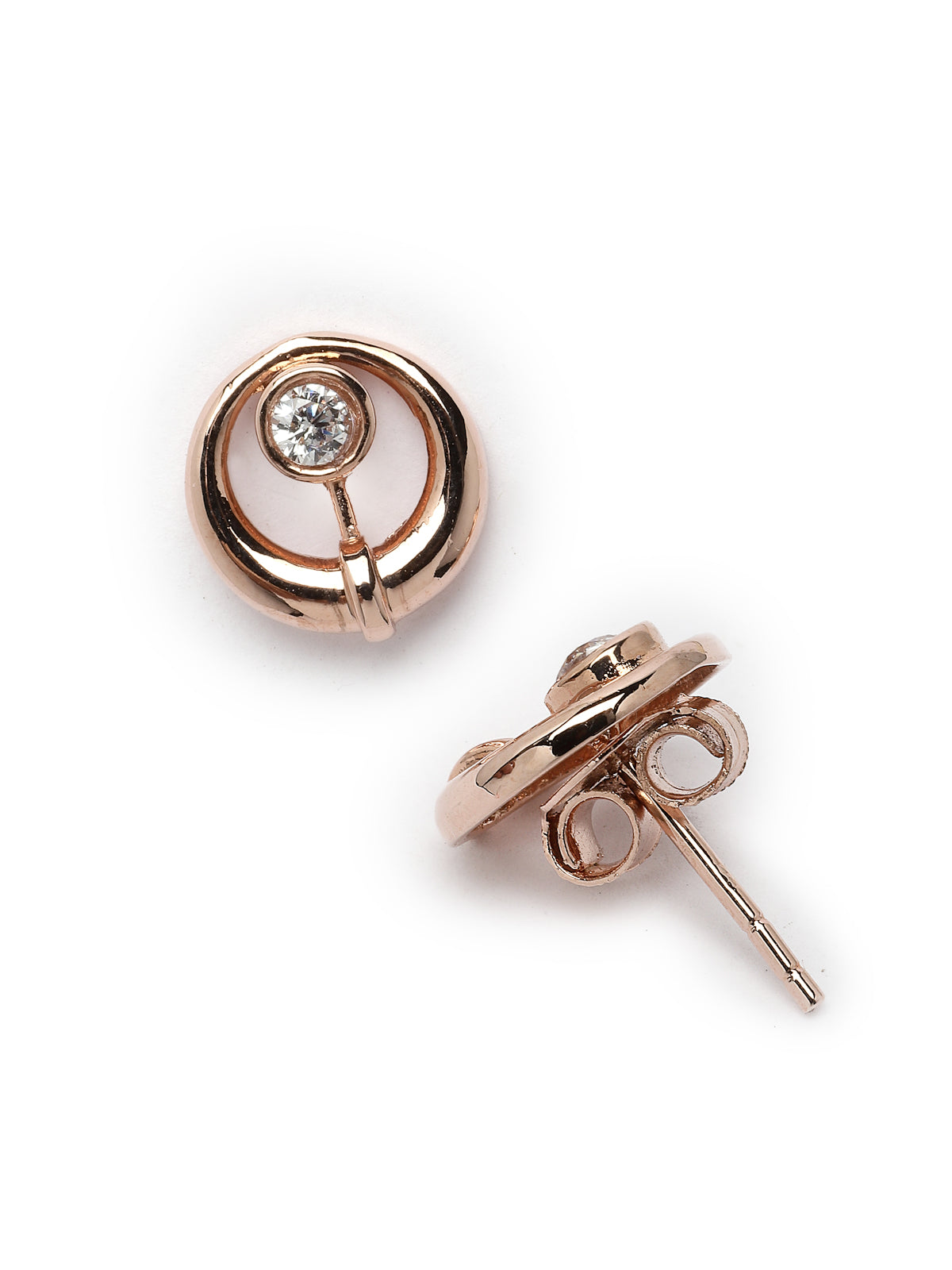 Pissara by Sukkhi Lavish 925 Sterling Silver Round Shaped Rose Gold Plated Cubic Zirconia Pendant Set For Women & Girls|with Authenticity Certificate, 925 Stamp & 6 Months Warranty PS105215