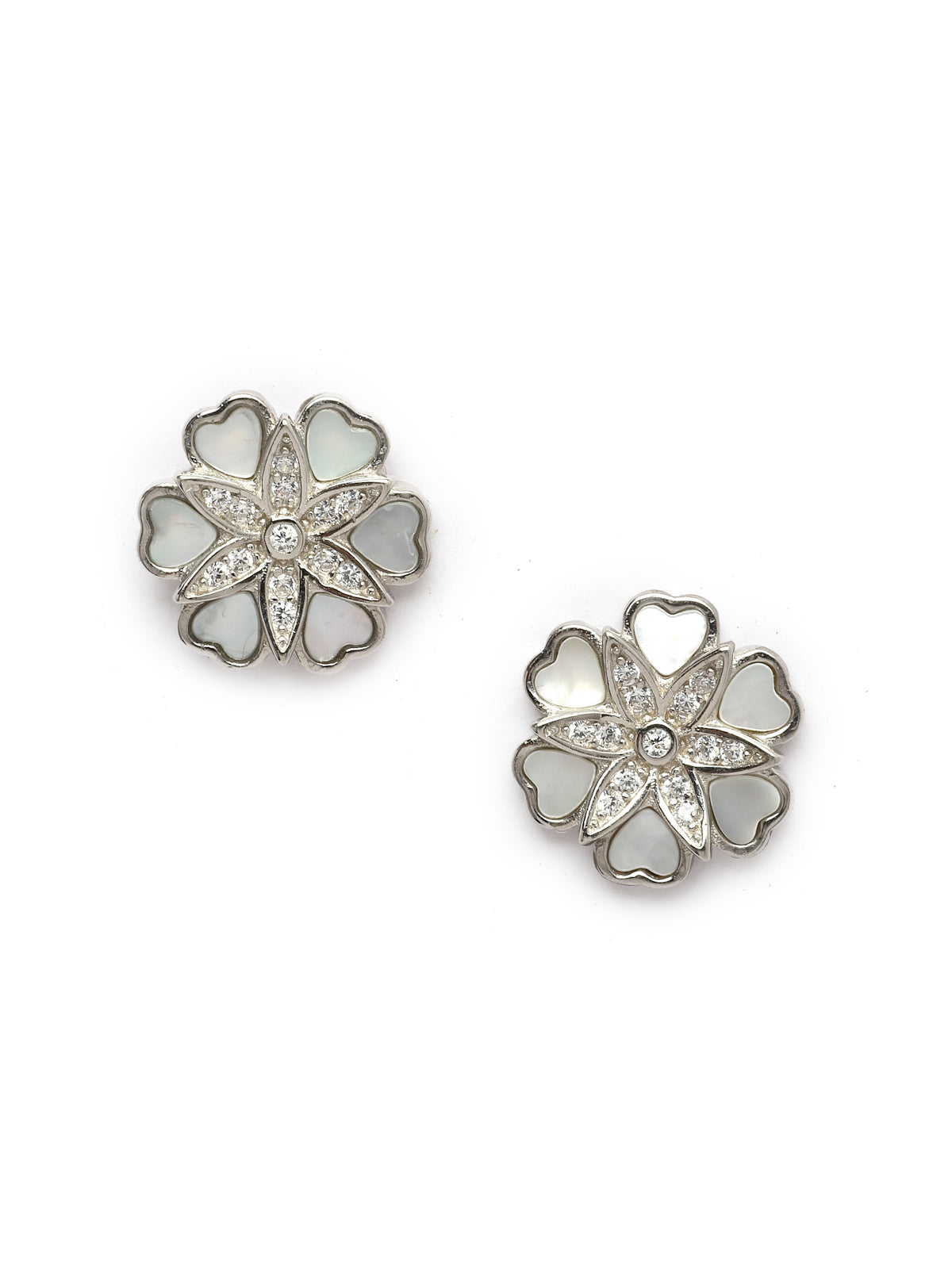 Pissara by Sukkhi Trendy 925 Sterling Silver Floral Shaped Cubic Zirconia Pendant Set For Women & Girls|with Authenticity Certificate, 925 Stamp & 6 Months Warranty PS105217